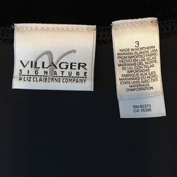 Velvet Tunic Black 3X VILLAGER SIGNATURE By LIZ CLAIBORNE V-Neck Women’s Size 3X - Picture 5 of 16